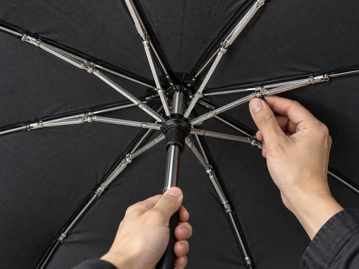Inspection of a finished umbrella frame