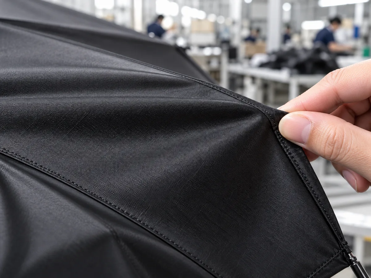 Umbrella fabric material inspection